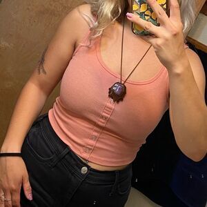 Pink Cropped Tank Top